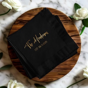 Custom Wedding Napkins Personalized, Monogrammed Initial Napkins, Printed Napkins Wedding Favors, Bridal Shower Cocktail Napkins