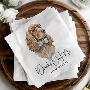 Romantic Napkins, Custom Pet Cocktail Napkins, Personalized Dog Wedding Napkins, Custom Pet Portrait Napkins, Pet Cocktail Napkins
