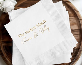 Benutzerdefinierte Hochzeit-Servietten Personalisierte Hochzeit-Servietten Goldfolie Bedruckte Servietten Hochzeitsdekor Hochzeitsgeschenke Feier Individuell