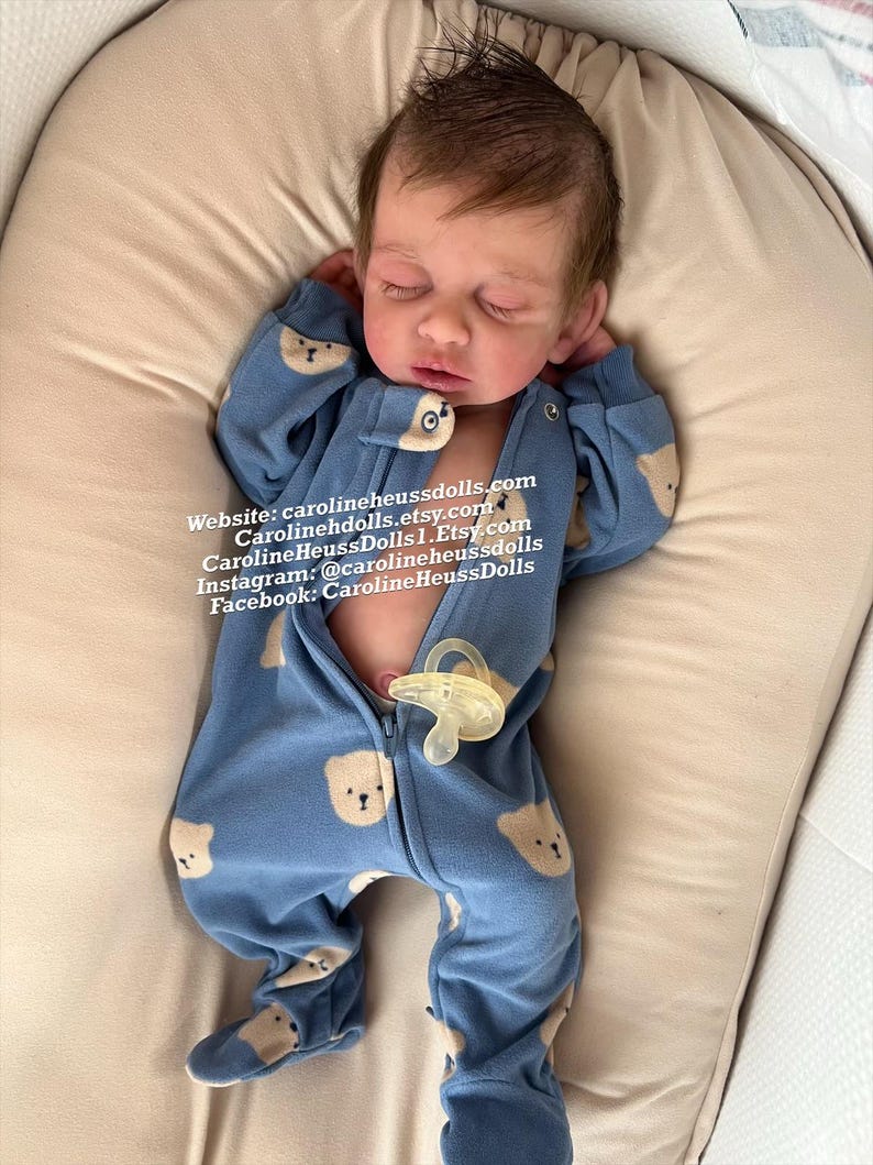 zachte full-body siliconen Chubby 8 lb pasgeboren Drew, reborn babyjongen afbeelding 3
