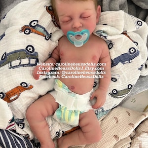 zachte full-body siliconen Chubby 8 lb pasgeboren Drew, reborn babyjongen afbeelding 5