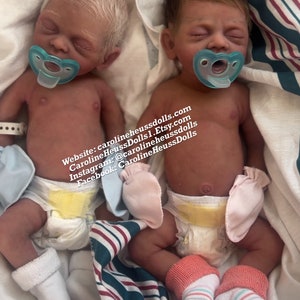 High quality full body silicone preemie twins! Boys or girls, soft silicone reborn baby dolls, layaway available, custom order