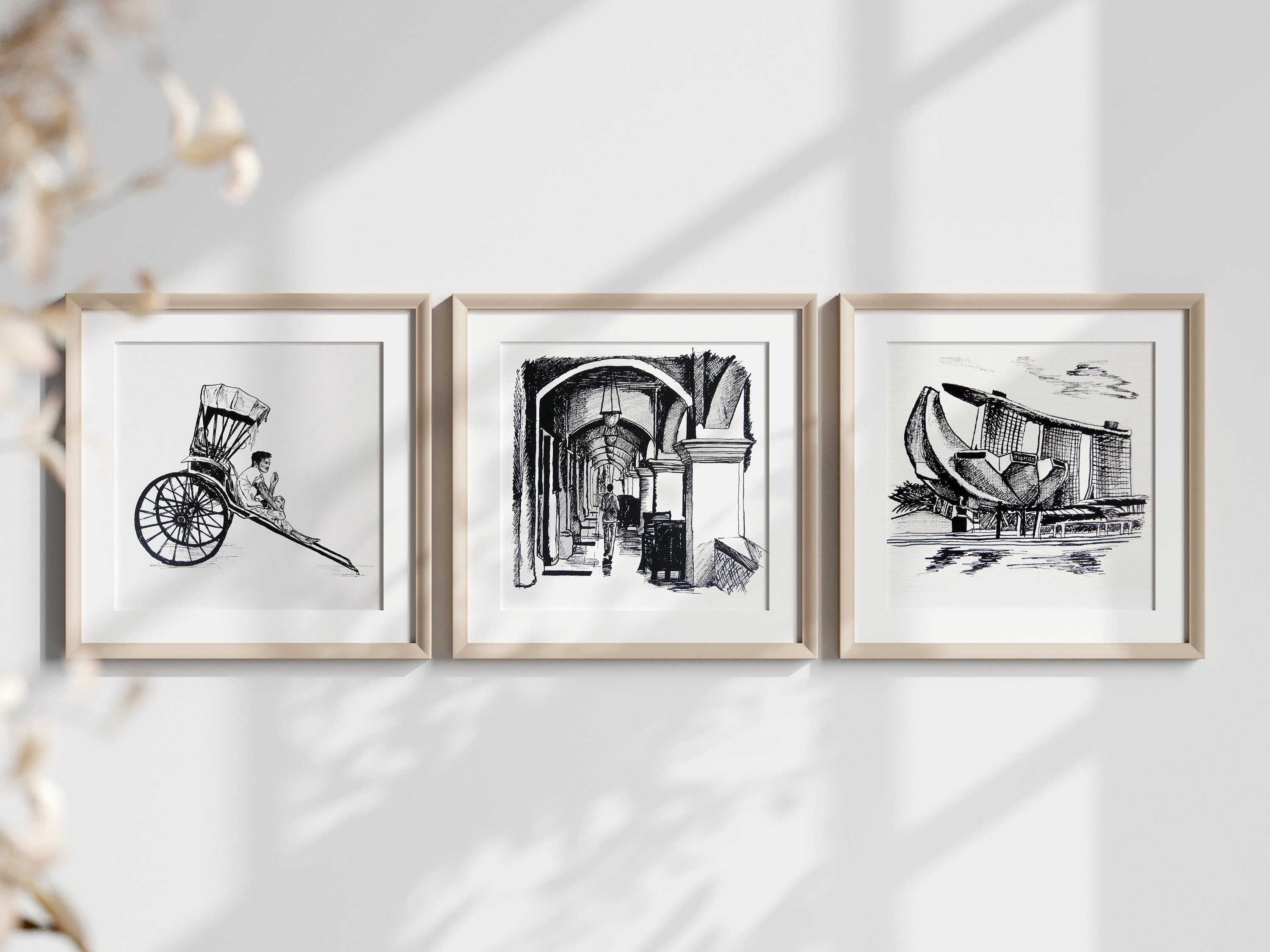 Digital Printable Wall Art, Rickshaw Puller, Ink Pen, Home Decor ...