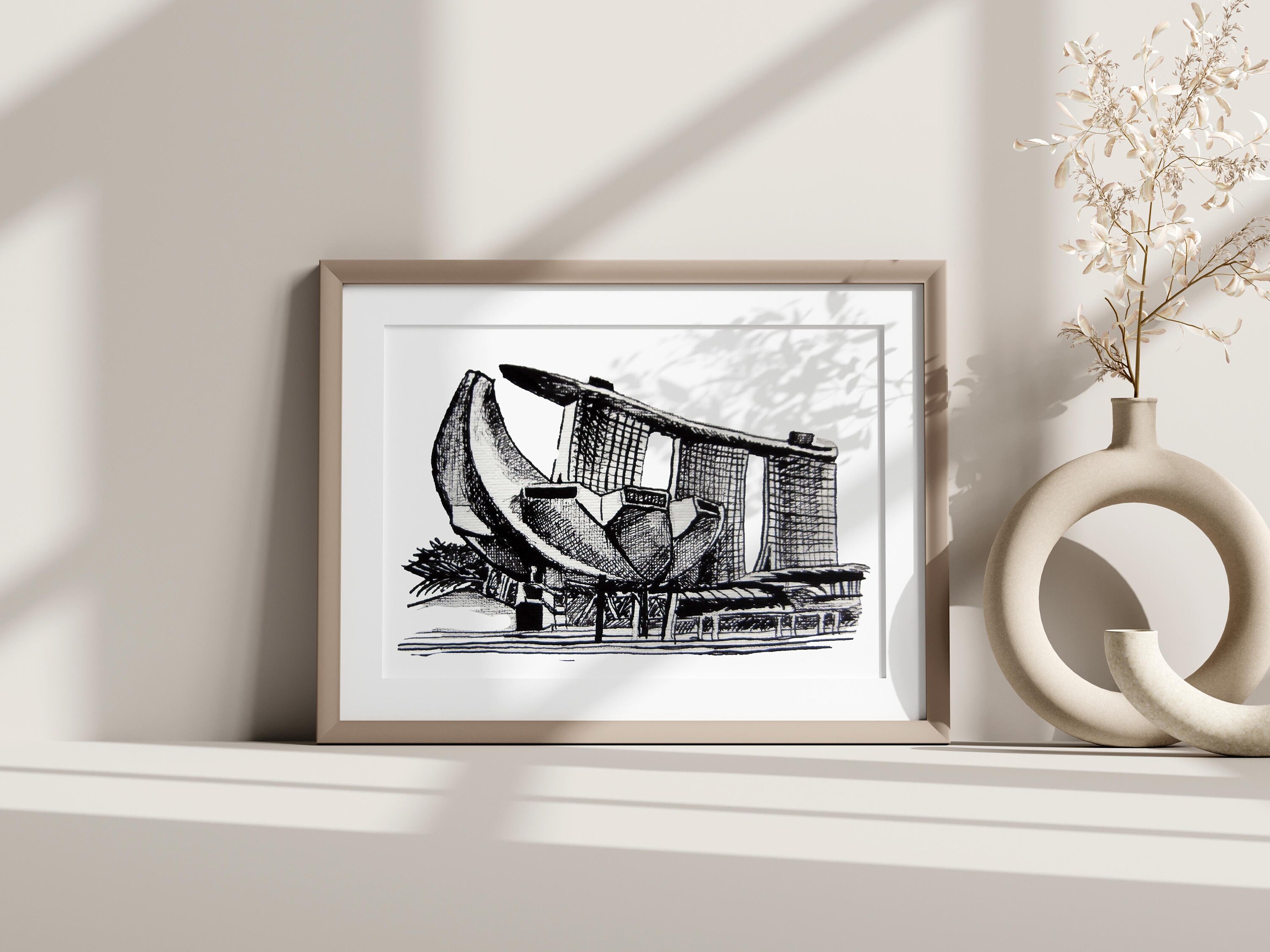 Mbs Colouring Marina Bay Sands, Printable Wall Art, Instant Digital Download ...