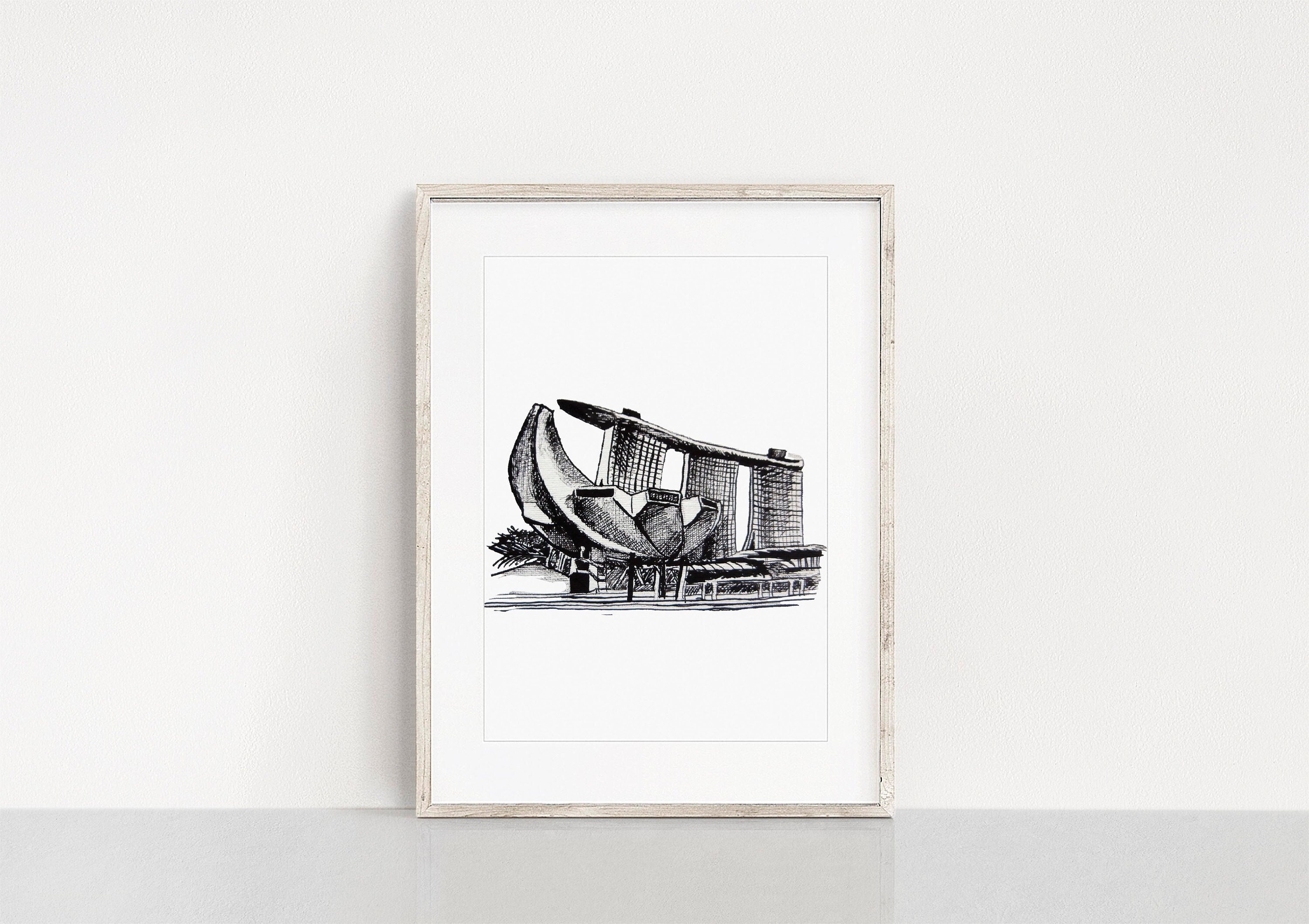 Mbs Colouring Marina Bay Sands, Printable Wall Art, Instant Digital Download ...