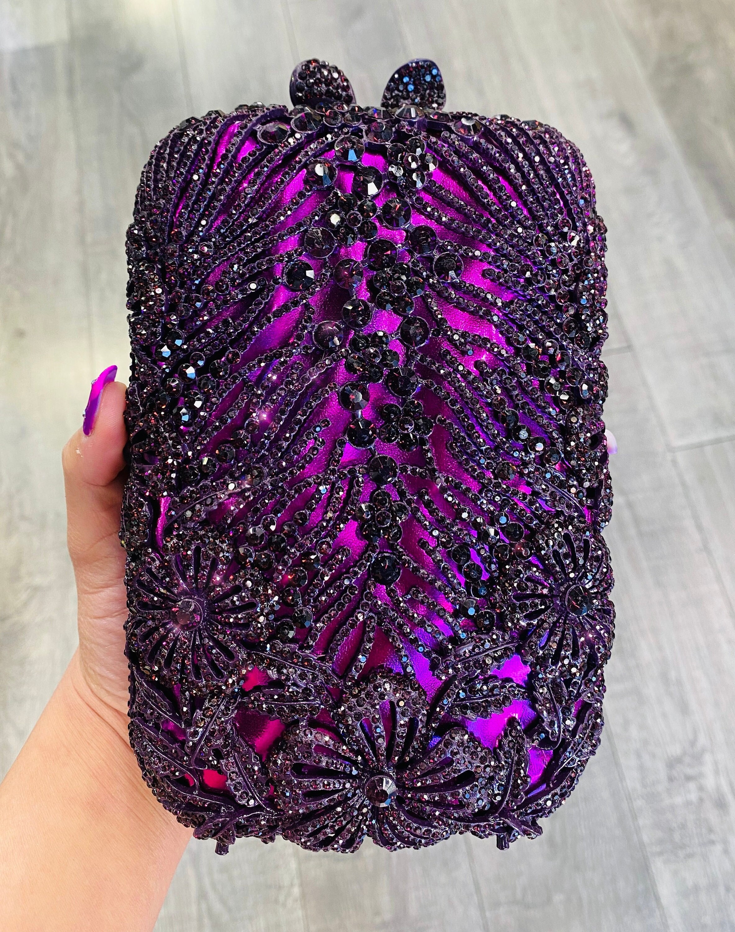 Purple purses with bling hotsell