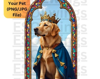 Custom Dog King Saint Prayer Votive Candle Printout, PNG Prayer Candle Templates, Saint Image PNG, Digital Download prayer candle Png & Jpg