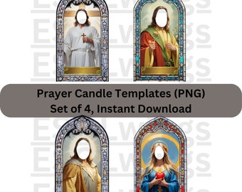 PNG Modelos de Velas de Oração (Conjunto de 4), PNG Modelos de Velas de Oração, Imagem de Santo PNG, vela de oração png, Modelos de Download Digital