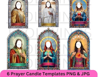 Modelli di candele di preghiera PNG (set di 6), immagine di santo png, modelli di candele di preghiera JPEG, candele di preghiera png e jpg, modelli di download digitale