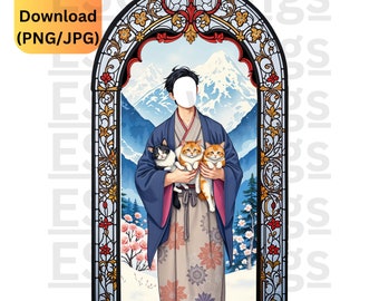 Kitten Saint Prayer Votive Candle Template, PNG Prayer Candle Templates, Saint Image PNG, Digital Download prayer candle Png & Jpg