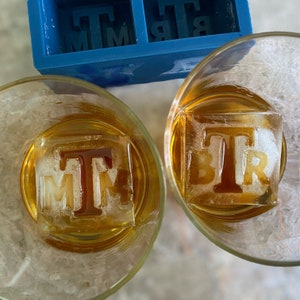 Custom Monogram Ice Mold - Add Your Monogram Initials - Custom Silicone Molds - Personalized Gift For Whiskey Drinker - Monogram Ice Tray