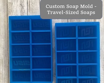 Personalized Travel Soap Mold – Custom Text, 10 Cavity Silicone Mold