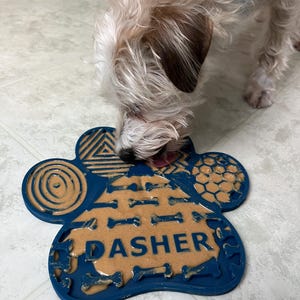 Interactive Dog Feeder | Personalized Pet Gift | Make Treat Time Fun| Paw Print Lick Mat | Personalized Dog Gift | Dog Treat Mat | Soothing