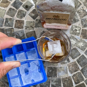 1&quot; Cubes - Custom Ice Mold; This 12-Cube Tray Makes 1&quot; Cubes With Your Initials; Soft Silicone Material For Easy Cube Removal; Whiskey Cubes