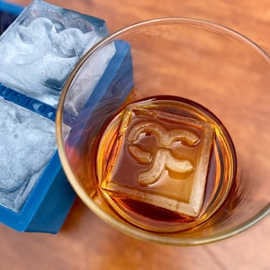 Soft Personalized Ice Mold, 2” Cubes With Initials, Monogram, Logo | Custom Silicone Molds | Gift For Whiskey Lover, Husband