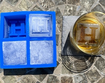 SOFT Custom Silicone Ice Cube Mold, 2&quot; Cubes, Soft Material For Easier Cube Removal; Whiskey Ice Cube