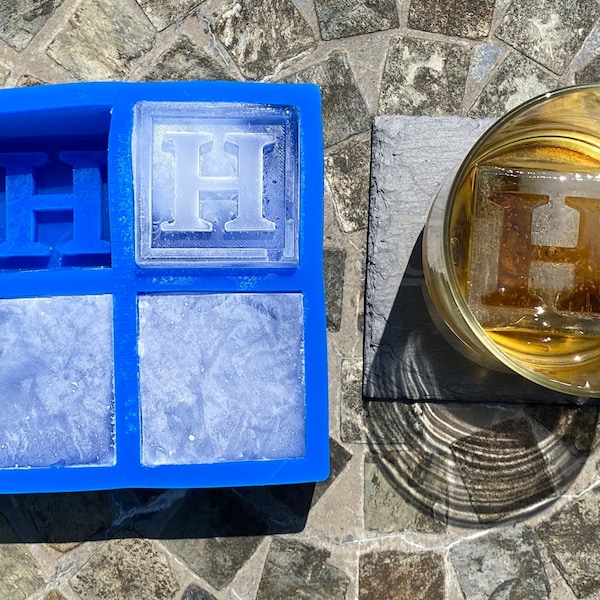 SOFT Custom Silicone Ice Cube Mold, 2" Cubes, Soft Material For Easier Cube Removal; Whiskey Ice Cube