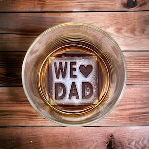 Custom Father&#39;s Day Ice Cube Mold | Personalized Whiskey Ice Tray | Gift for Dad | Soft Silicone Ice Molds | Father&#39;s Day Gift for Him