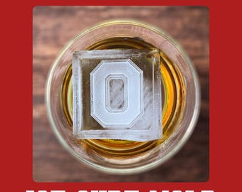 College Block Letter Ice Mold - Football Fan Gift - Personalized Ice Molds for Game Day, Tailgating, Alumni, College Student, Whiskey Lovers