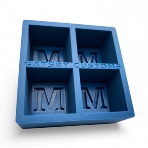 SOFT Custom Silicone Ice Cube Tray, 2&quot; King Cubes, Custom Silicone Mold, Soft Material For Easier Cube Removal, Whiskey King Cubes, Dad Gift