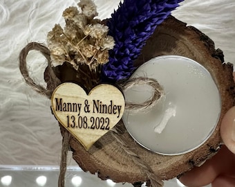 Wedding Favors, Candle Wedding Favors, Shower Favor For Guest, Personalized Wooden  Tealight Holder, Wedding Favors for Guest in Bulk