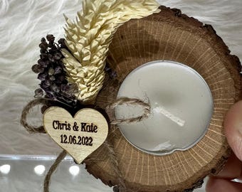 Shower Favor For Guest, Personalized Wooden  Tealight Holder, Wedding Favors for Guest in Bulk, Wedding Favors, Candle Wedding Favors