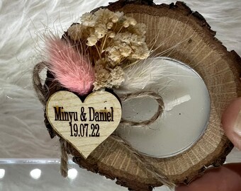 Candle Wedding Favors, Shower Favor For Guest, Personalized Wooden  Tealight Holder, Wedding Favors for Guest in Bulk, Wedding Favors