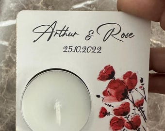 Personalized Candle Wedding Favors, Funeral Favors for Guests in Bulk, Rustic Favors, Baby Shower Favor, Bridal Shower Favor, Memorial Favor