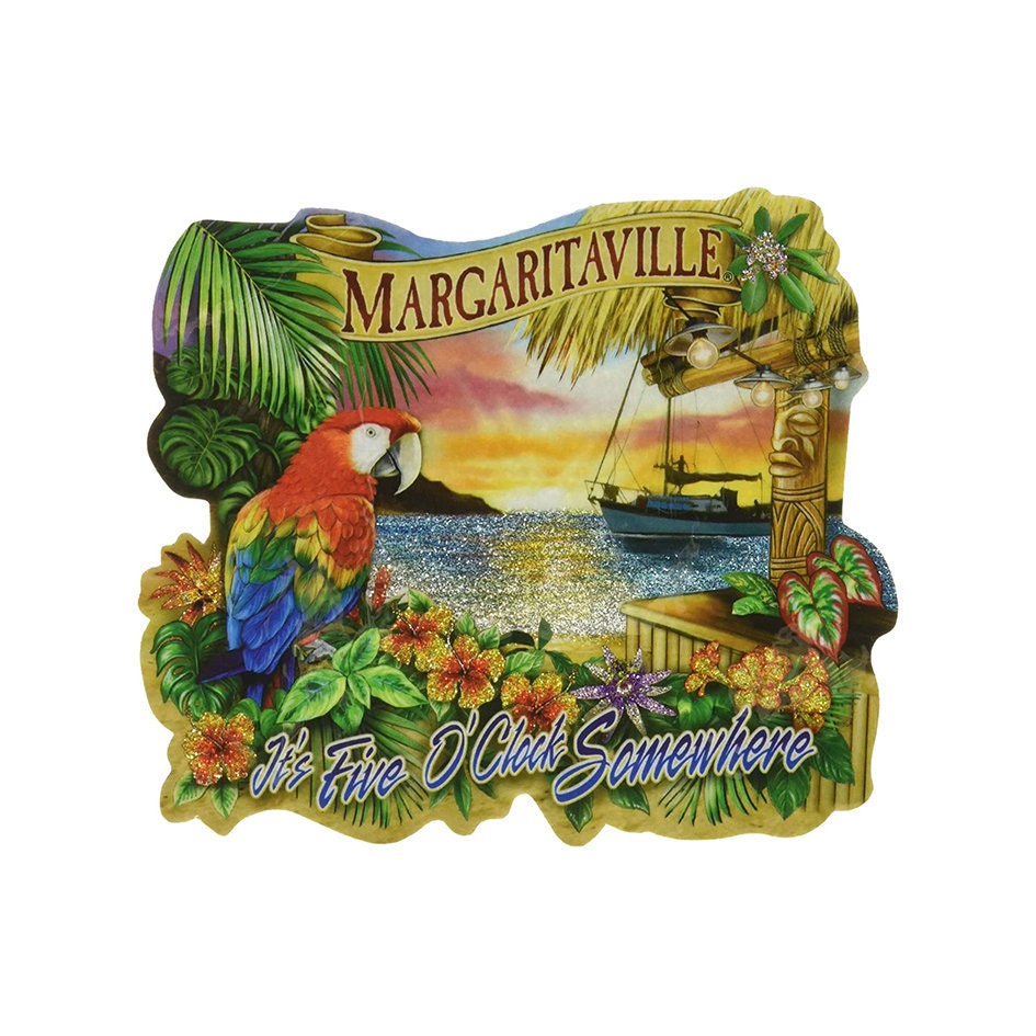 Margaritaville It's Five O Clock Somewhere Key West Vintage Decal 5