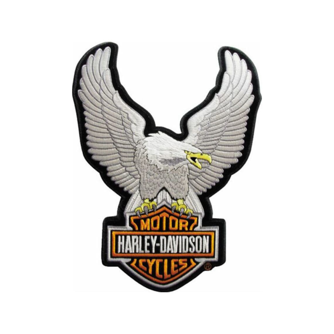 Harley Davidson Full Eagle carrying Harley Badge Large Back image 1