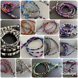 Gewebtes Brillenband Brillenkette - boho - bunt - ethno - verschiedene Farben - für die Sonnenbrille