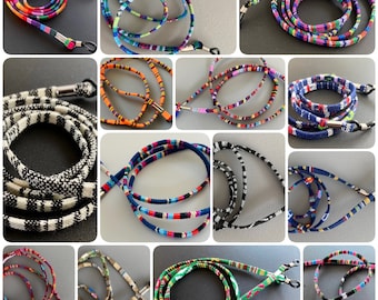 Cinturino/catena per occhiali intrecciata - boho - colorato - etnico - vari colori - per occhiali da sole