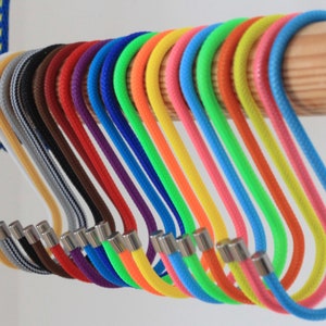 4.5 cm - Colorful textile fabric S-hook - silver or gold - black gray red blue green purple yellow neon kitchen hook kitchen rod kitchen utensils