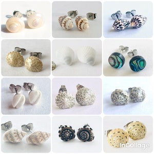 Puede incluir: Una colección de 12 pares de pendientes de conchas marinas. Los pendientes están hechos de conchas marinas naturales y están disponibles en una variedad de colores y patrones. Los pendientes son perfectos para agregar un toque de estilo playero a cualquier atuendo.