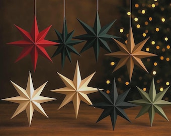 Star made of kraft paper 30 cm - Christmas star Christmas decoration Christmas Advent season Santa Claus various colors