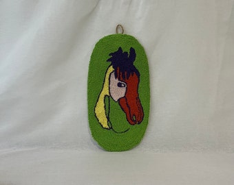 Horse With Wall Hanging, Colorful Handmade Wall Decor, Green Wall Art For Livingston, Gift For Valentine’s Day Girlfriend or Boyfriend