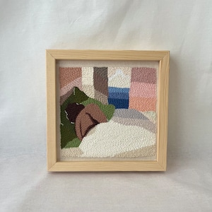 African İnspired Textile Wall Art, Black Owned Art, Wabi Sabi Wool Wall Hanging: Framed Modern Decor