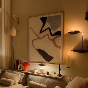 Handwoven 3D Textile Art: Neutral Boho Framed Wall Decor