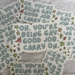 Oh. You&#39;re Being Gay, Heartstopper Sticker, Water Bottle Sticker, Waterproof Sticker, LGBTQIA+ Sticker, Nick Nelson and Charlie Spring