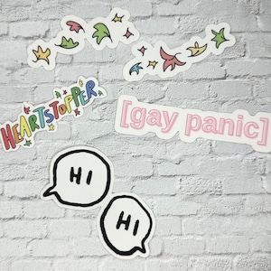 Heartstopper Sticker, Gay Panic, Laptop Sticker, Waterproof Sticker, LGBTQIA+ Sticker, Nick Nelson and Charlie Spring, Heartstopper Leaves