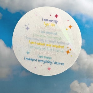 Affirmation Suncatcher Sticker, Suncatcher Sticker for Window, Rainbow Maker, Rainbow Sticker, Window Decal, Affirmations Sticker