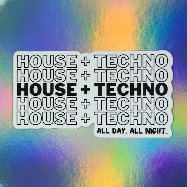 House Techno Sticker, EDM Sticker, Techno, PLUR, Rave Sticker, Tech House, Laptop Sticker, Waterproof, Raver, Techno Sticker, DJ Sticker