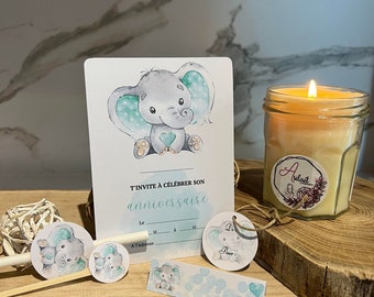 Convite de Aniversário do Elefante Verde