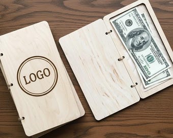 Custom Wooden Check Presenter Book with Logo – Restaurant Bill Holder