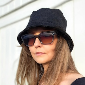 Linen Bucket Hat for Women - Handmade Beach Hat - Comfortable and Foldable Summer Accessory