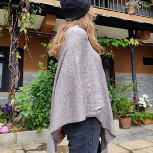 Chic Women&#39;s Wool Poncho - Luxuriously Soft Merino Cape - Fashionable Oversized Sweater Wrap for Warm Winter Style - colorful woolen poncho