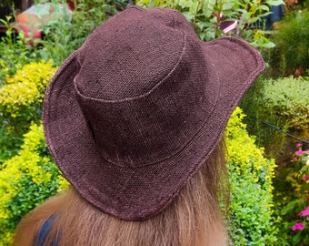 Chapeau en chanvre pour femme | Chapeau en chanvre tissé artisanal | Léger, pliable et au look naturel | Cadeau pour elle