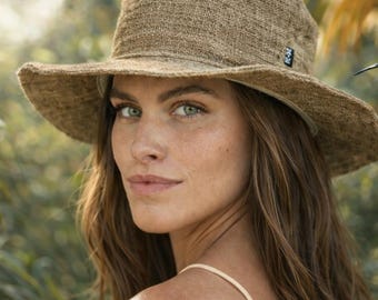 Handcrafted Nettle Summer Hat: Foldable Wide Brim Beach Wear