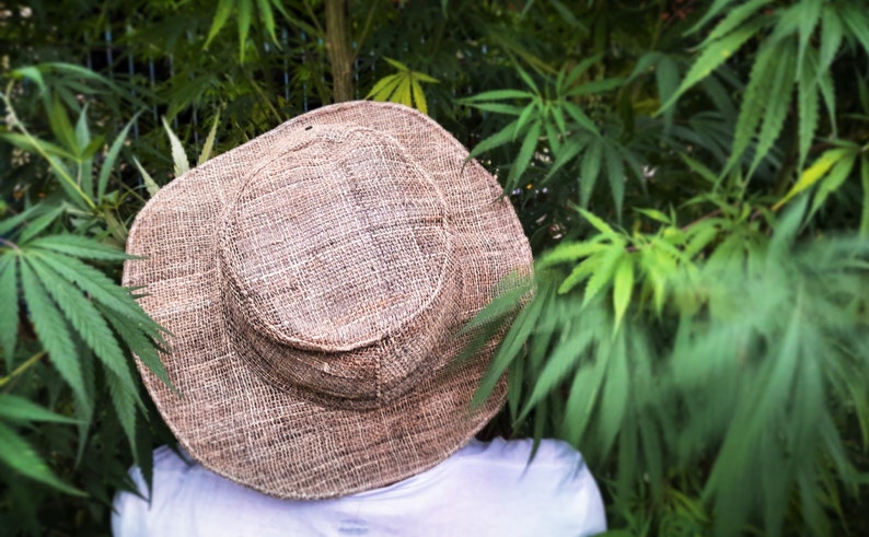 Chapeau en chanvre Chapeau de soleil pour lété Tissu éco-responsable, Mode Ethique Protection soleil plage Hemp Hat Hanf hut image 4