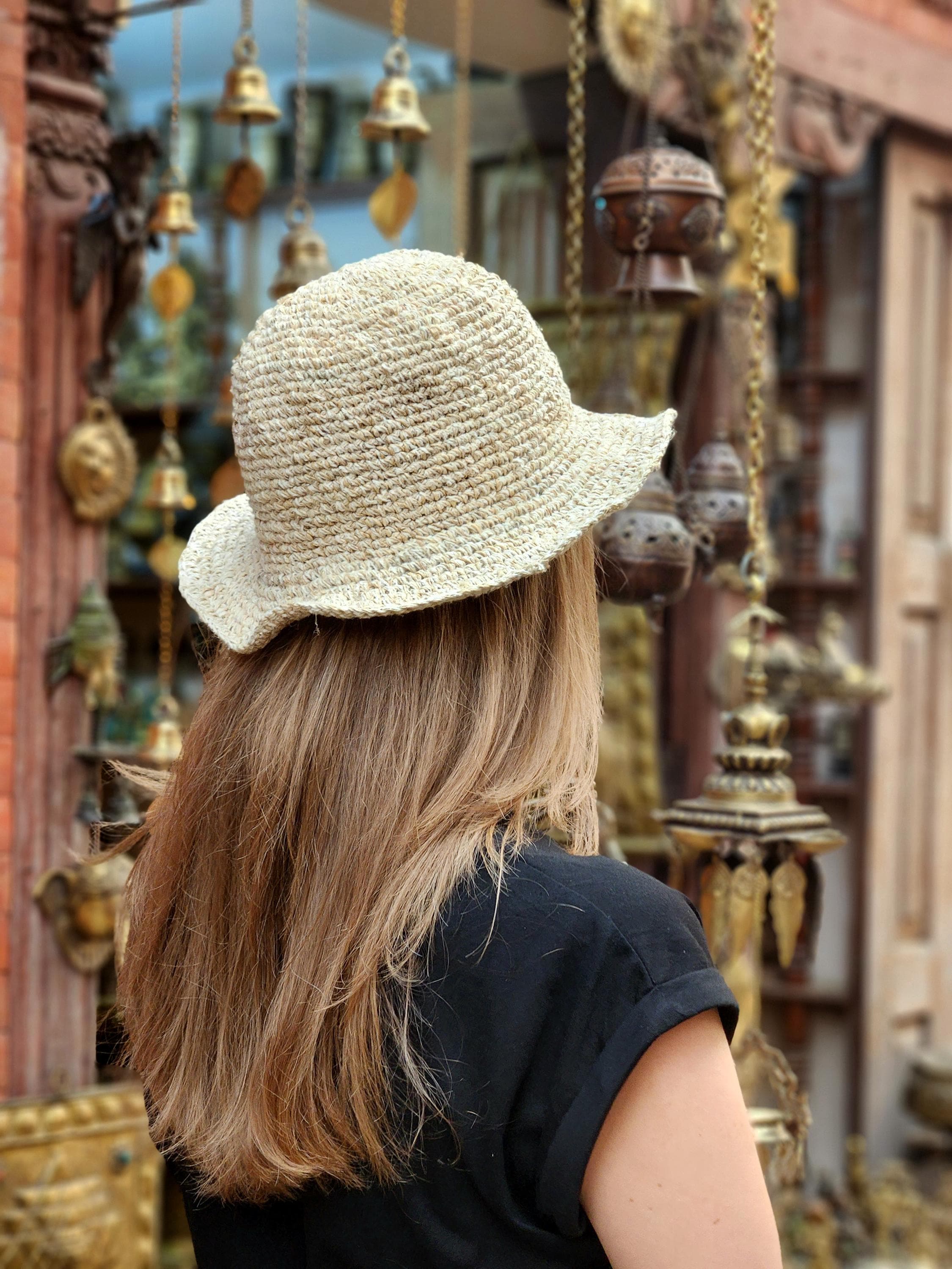 Hemp Crochet Sun Hat: Foldable Boho Beach Hat - Etsy display picture 2